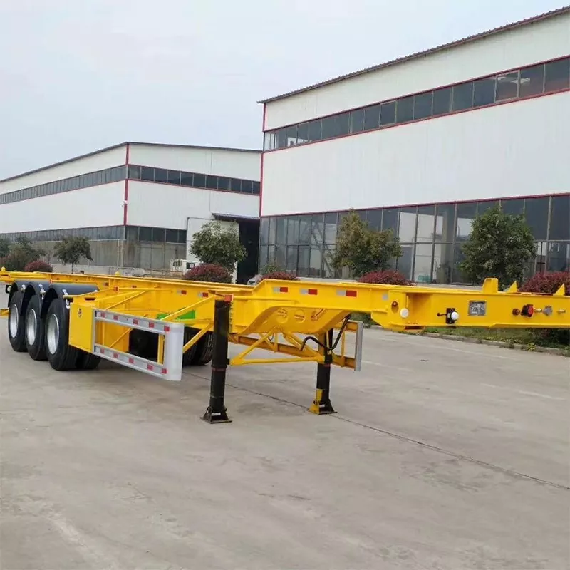 Төмен төсек қаңқасы бар контейнер жартылай тіркеме